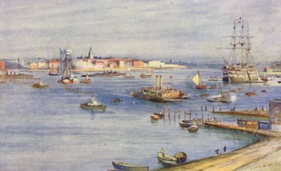Portsmouth, vanaf Gosport door Charles William Wyllie