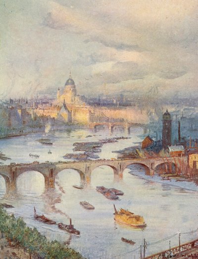 De Stad Londen gezien vanaf de National Liberal Club door Charles William Wyllie