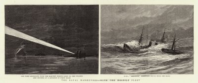 De Marine Manoeuvres, met de Vijandelijke Vloot door Charles William Wyllie