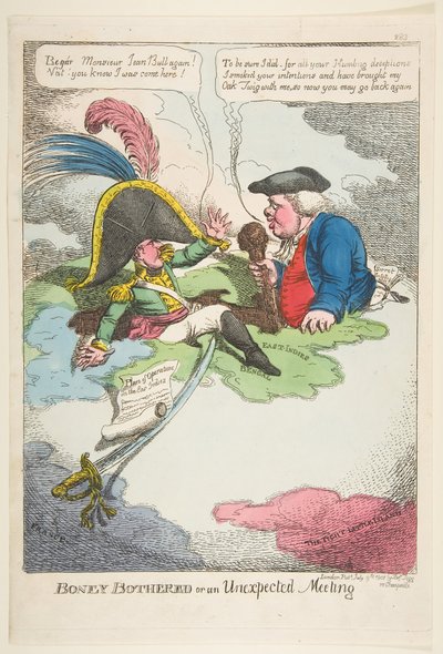 Boney Bothered of een onverwachte ontmoeting, 9 juli 1808 door Charles Williams