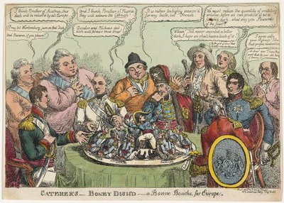 Cateraars- Boney Dishd- een Bonne Bouche voor Europa, uitgegeven 1813 door Charles Williams
