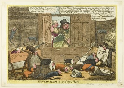 Hongerige ratten in een lege schuur door Charles Williams