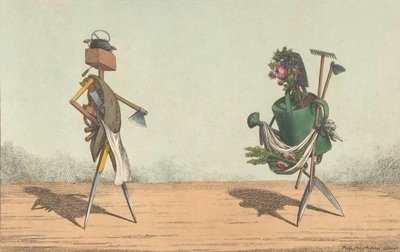 Gereedschappen Geanimeerd, Pl. 1, Gewijd aan de Timmerlieden en Tuiniers van Groot-Brittannië door Charles Williams