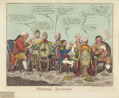 Politiek quadrille, 1806 door Charles Williams