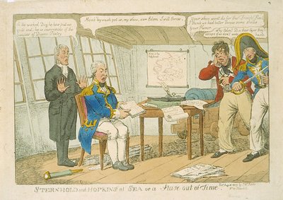 Sternhold en Hopkins op zee of een maat uit de tijd, 1809 door Charles Williams