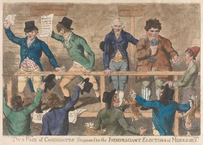 Twee paar kandidaten voorgesteld aan de onafhankelijke kiezers van Middlesex door Charles Williams
