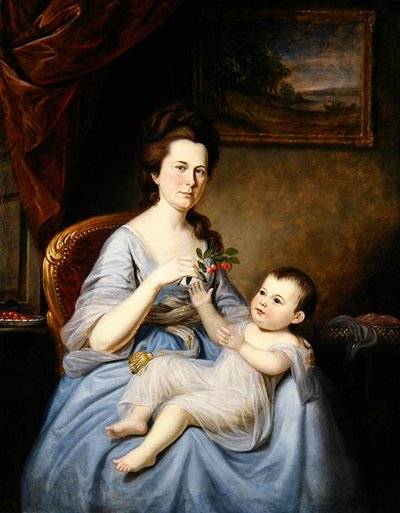 Portret van mevrouw David Forman en kind, ca. 1785 door Charles Willson Peale