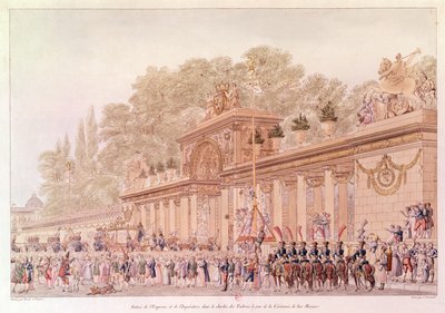De intocht van de Keizer en Keizerin in de Tuilerieën op hun trouwdag door Charles and Fontaine Percier
