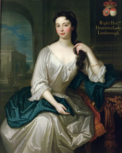 Portret van Henrietta, dochter van Henry, 1e Burggraaf St. John, gehuwd in 1727 met Robert Knight, gecreëerd Baron Luxborough van Shannon in 1745 door Charles d Agar