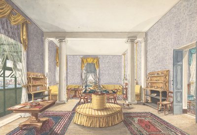 Ontwerp voor interieur, ca. 1830 door Charles de Brocktorff