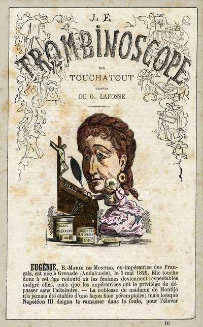 Eugenie de Montijo, vooromslag van "Le Trombinoscope" nr. 10, 1871 door Charles de Lafosse
