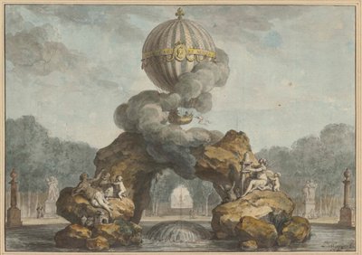 Project van een fonteinversiering met een Charlière, 1783 door Charles de Wailly