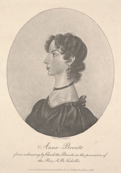 Anne Brontë, gegraveerd door Walker & Boutall, ca.1836-49 (gravure) door Charlotte Bronte