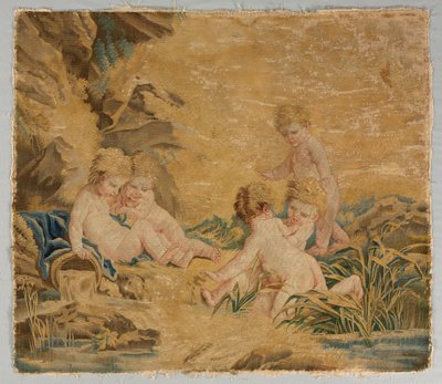 Kinderen spelen: Het bad, 1700s door Charron
