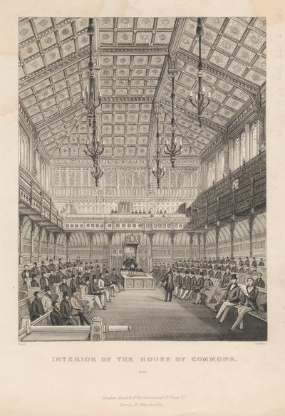 Interieur van het Lagerhuis door Chavane