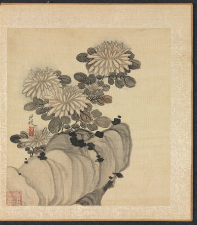 Schilderijen naar Oude Meesters: Chrysant en Rots, 1598-1652 door Chen Hongshou