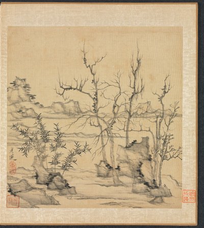 Schilderijen naar Oude Meesters: Landschap in de Stijl van Ni Zan door Chen Hongshou
