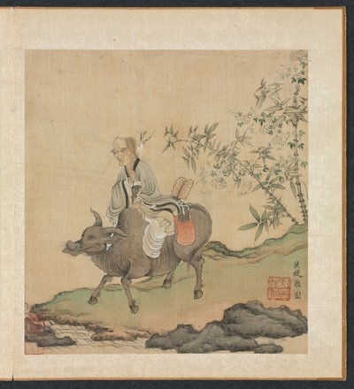 Schilderijen naar Oude Meesters: Laozi Rijdend op een Os door Chen Hongshou