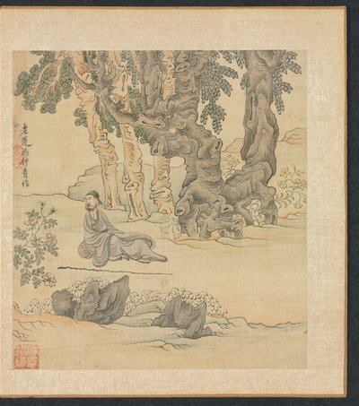 Schilderijen naar Oude Meesters: Portret van Zhongqing in een landschap, 1598-1652 door Chen Hongshou