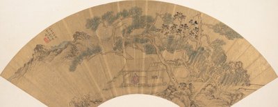 Landschap met figuur, 1635 door Chen Jichun