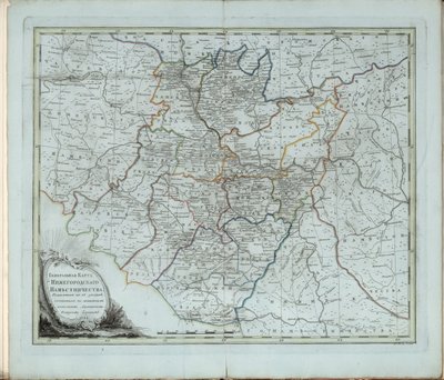 Algemene kaart van het gouvernement Nizhny Novgorod, 1788 door Chernoi