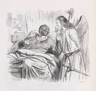 De Beschermengel uit Het Complete Werk van Béranger, 1836 door Cherrier