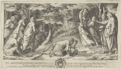 De Israelieten vluchten uit Egypte door Cherubino Alberti