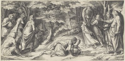 De Israelieten vluchten uit Egypte door Cherubino Alberti