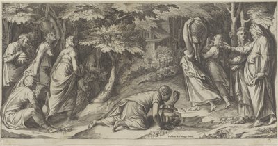 De Israelieten vluchten uit Egypte door Cherubino Alberti