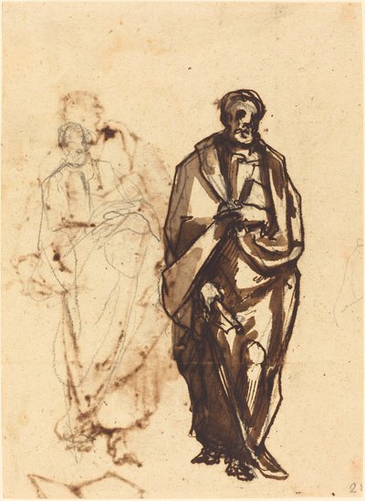 Geklede Figuur met een Staf door Cherubino Alberti