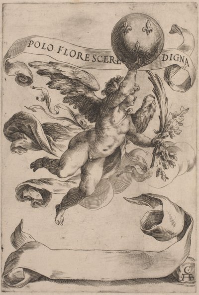 Genius met het Wapen van de Medici door Cherubino Alberti