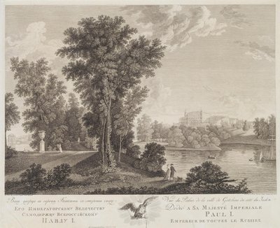 Uitzicht op het Paleis in Gatchina vanuit het Park, 1799-1800 door Chessky