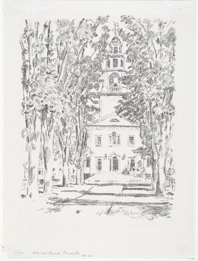 Koloniale Kerk, Gloucester door Childe Frederick Hassam