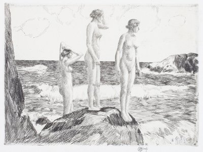 Diepzee Baders door Childe Frederick Hassam