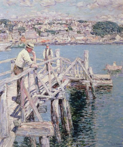 Haven Scène, Gloucester door Childe Frederick Hassam