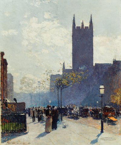 Lower Fifth Avenue door Childe Frederick Hassam