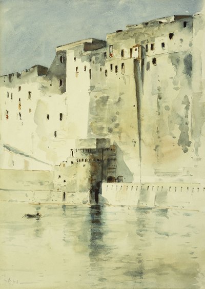 Oude vesting Napels door Childe Frederick Hassam
