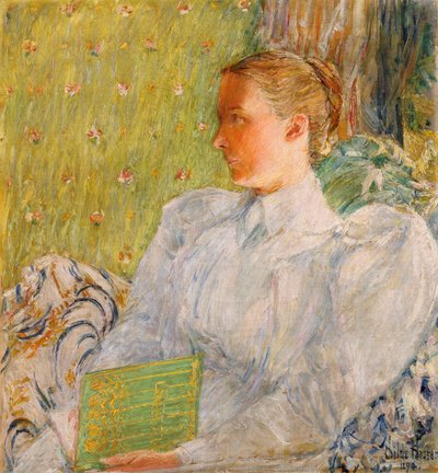 Portret van Edith Blaney (Mevrouw Dwight Blaney) 1894 door Childe Frederick Hassam
