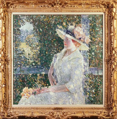 Portret van Miss Weir door Childe Frederick Hassam