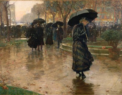 Regenstorm, Union Square door Childe Frederick Hassam