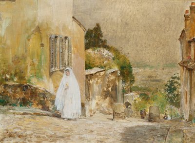 Lenteochtend, rue Mt. Cenis, Montmartre door Childe Frederick Hassam
