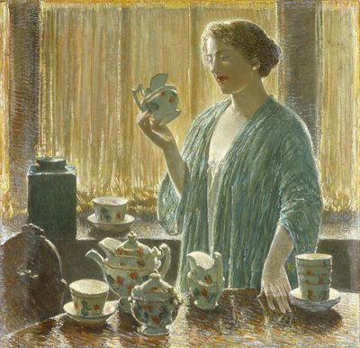 Aardbeientheeset door Childe Frederick Hassam