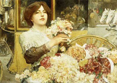 Het rozenmeisje door Childe Frederick Hassam