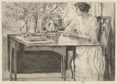 Koloniale Tafel, Cos Cob, 1915 door Childe Hassam