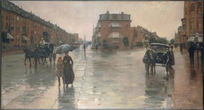 Frederick Childe Hassam (1859–1935). Regenachtige dag in Boston, 1885. Olie op doek. door Childe Hassam
