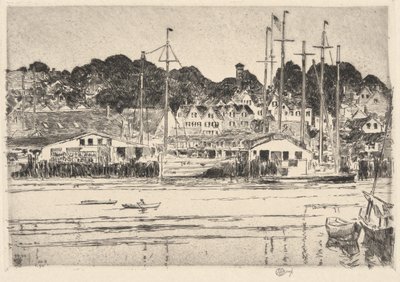 Gloucester, Binnenhaven, 1919 door Childe Hassam