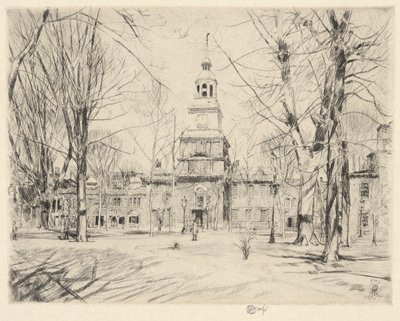 Independence Hall, Philadelphia, 1926 door Childe Hassam
