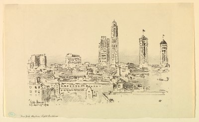 New York Skyline – Lichte Gebouwen door Childe Hassam