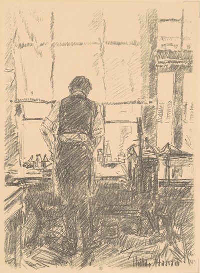 Portret van Joseph Pennell door Childe Hassam