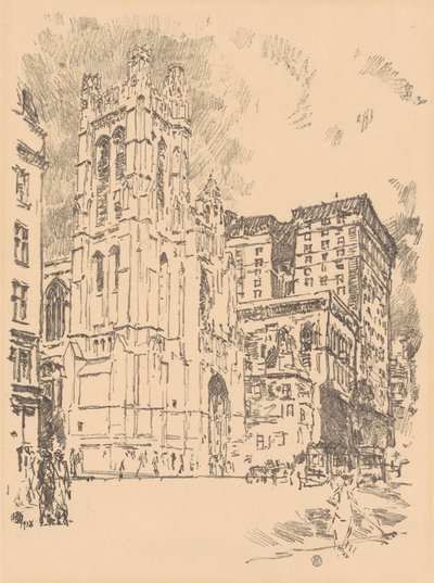 St. Thomas, New York door Childe Hassam